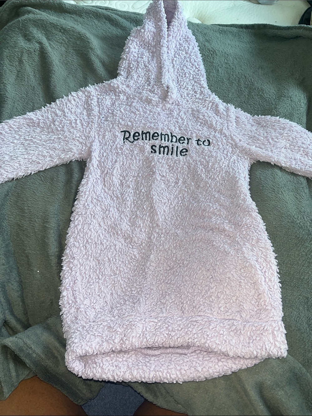 Kids Light Purple Hooded Dress Hoodie - "Remember to Smile" 3T-4T